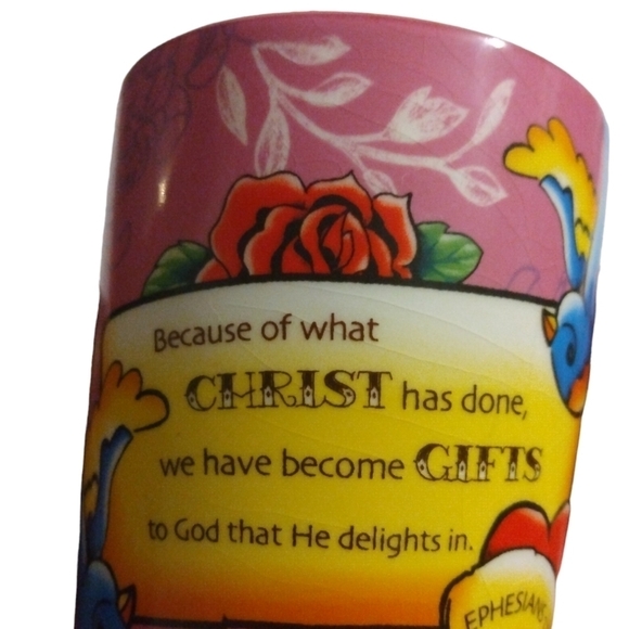 Scripture Mug Ephesians 1:11 Mauve w. Painted Roses-Banner Design Inspiration - Picture 2 of 11